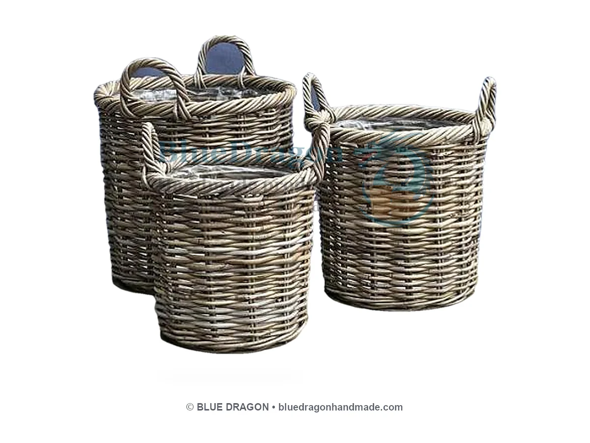 Artisan Bamboo Accent Planter (BLD-BAM-010) - Handcrafted Vietnamese Pottery