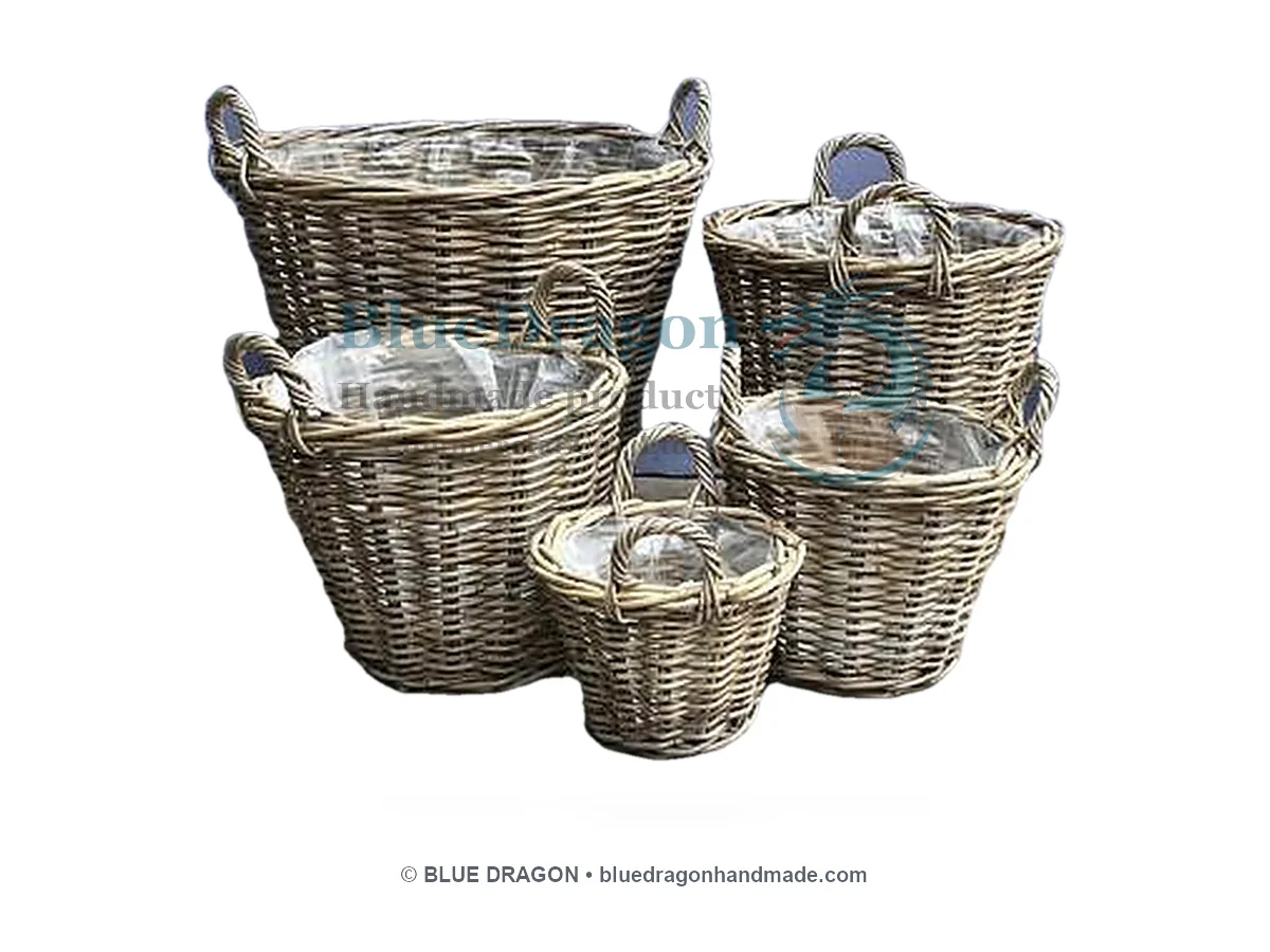Artisan Bamboo Accent Planter (BLD-BAM-011) - Handcrafted Vietnamese Pottery