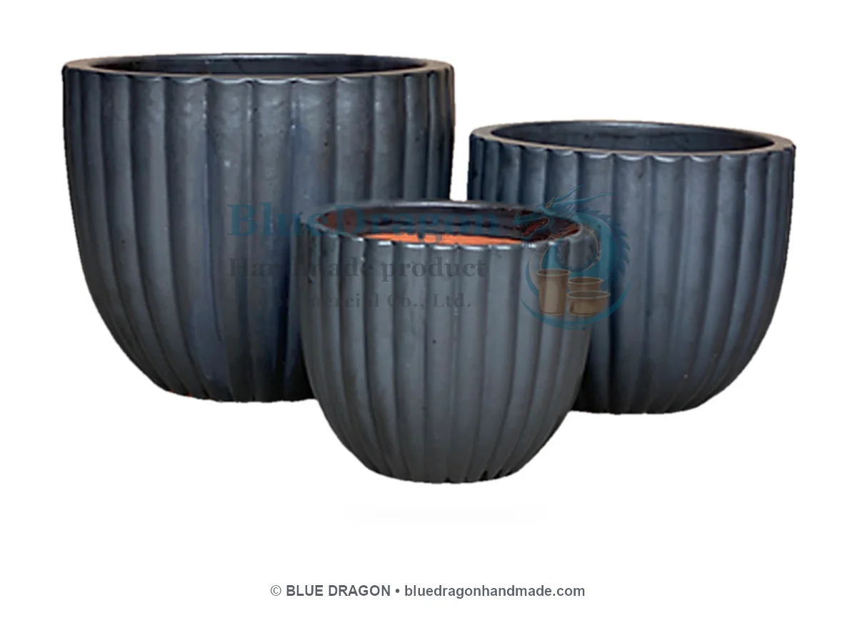 Glazed Planters Mix Pallet 01 - Fluted Egg Pots