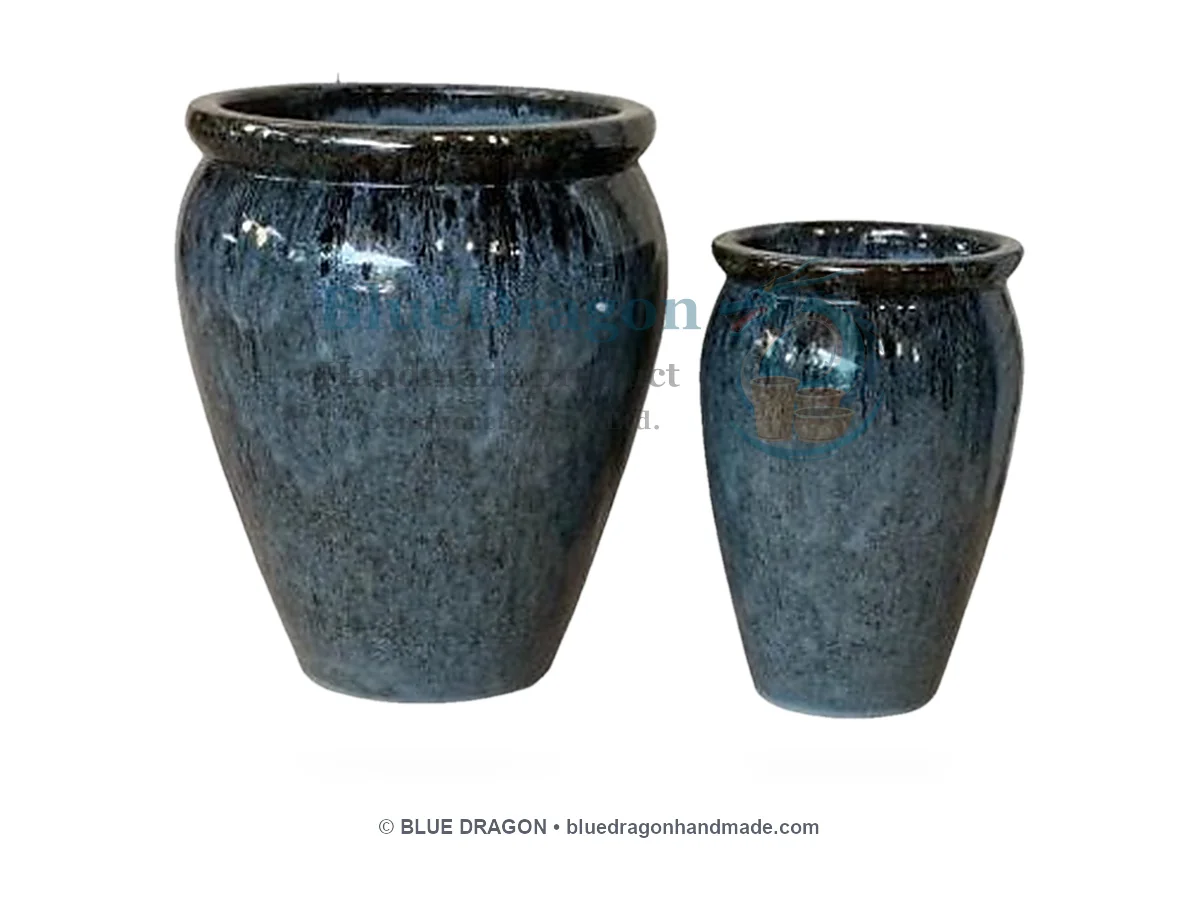 Glazed Planters Mix Pallet 06 - Classic Tapered Jars Earthy & Dark Glaze