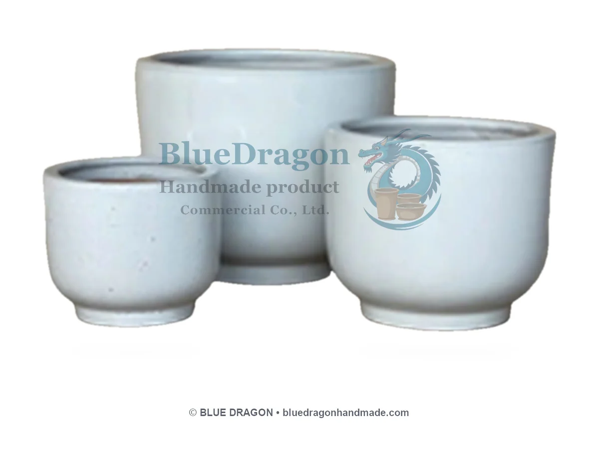 Glazed Planters Mix Pallet 11 - Tapered Round Bowls Monochrome & Pastel