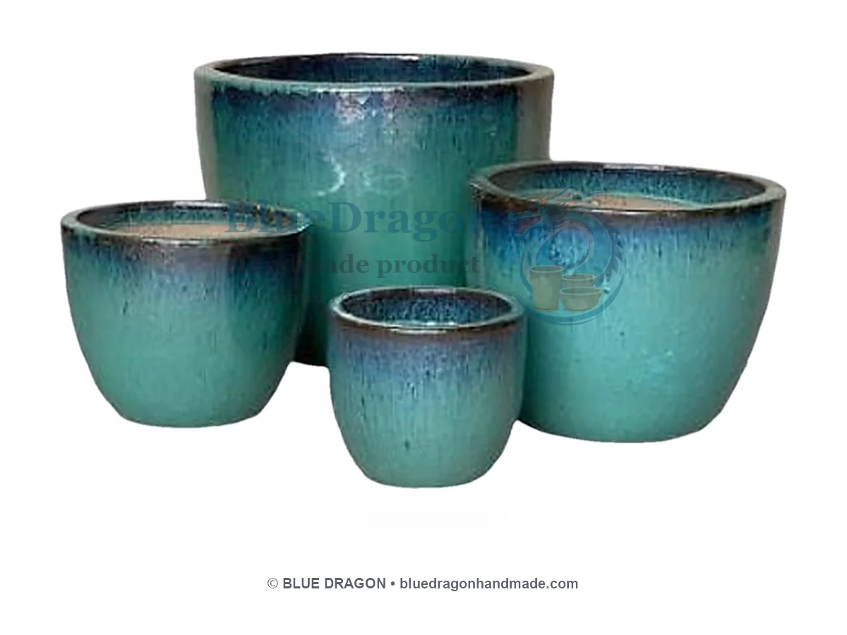 Glazed Planters Mix Pallet 13 - 5-Piece Extra Large Bowl Sets - Handcrafted Vietnamese Pottery